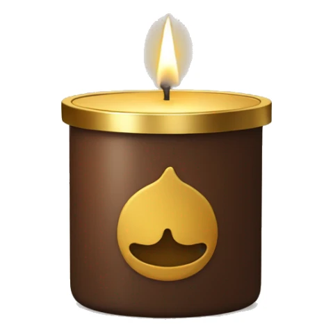 Candle I brown jar with gold lid sticker