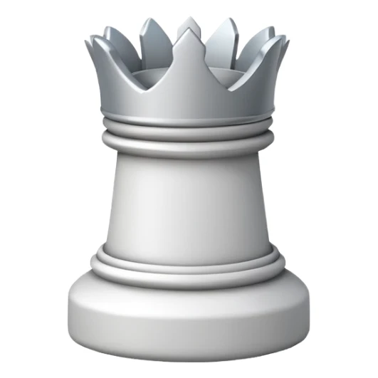 Apple emoji style rook, white, simple shapes sticker