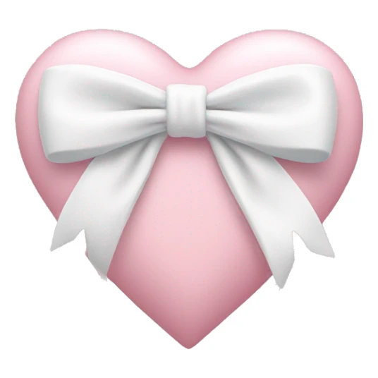 Pastel pink heart with white bow sticker