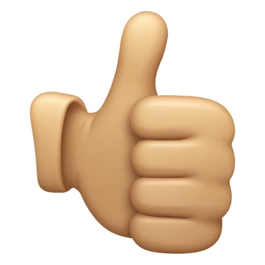 Thumb up emoji with a broken thumb sticker