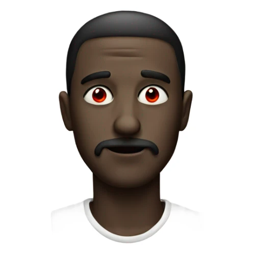 Man with red eyes black pupils smoking  sticker