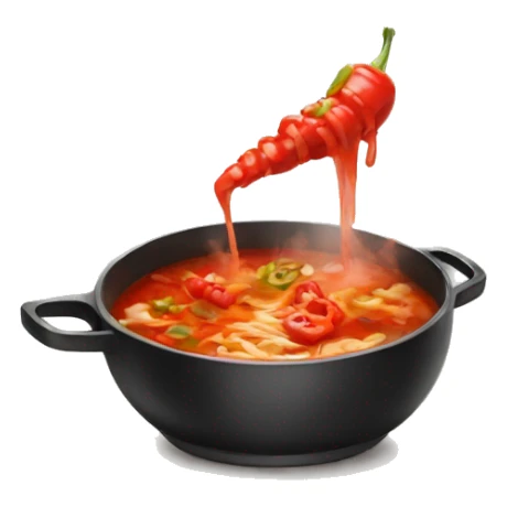 person eating spicy hot pot alone sticker