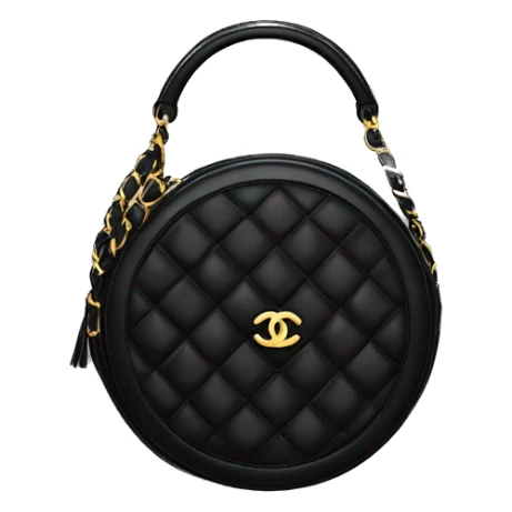 Round black Chanel bag with top handle  sticker