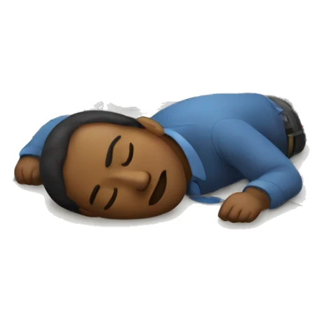 person asleep on an office desk sticker