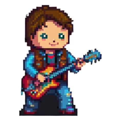 Marty McFly playing guitar sticker