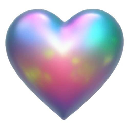 A holographic heart sticker