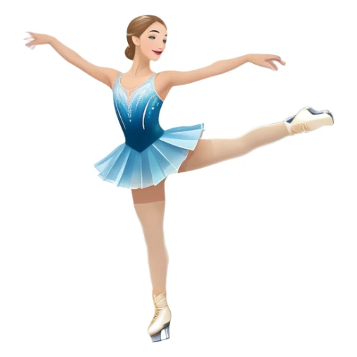 An icon featuring a graceful figure skater in an elegant pose, gliding across the ice at Madison Square Garden. Spotlights shine down, illuminating the sparkling ice and a cheering audience. The background showcases the grand arena's architecture. Transparent background. sticker