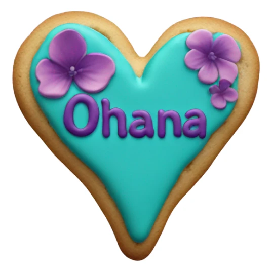 Teal purple Cookie heart with ohana sticker