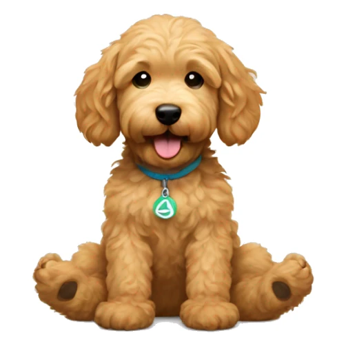 golden doodle puppy doing yoga  sticker
