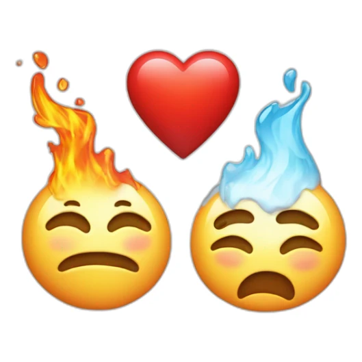 Un coeur  enflammé  et glacé sticker