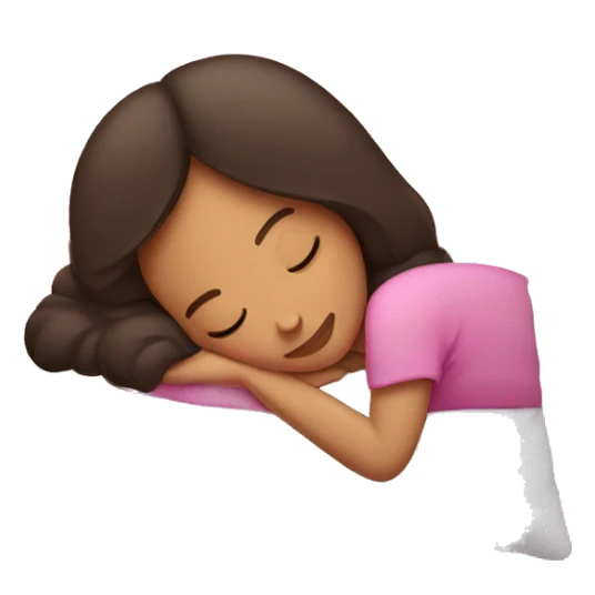 brunette woman sleeping peacefully on pink pillow sticker