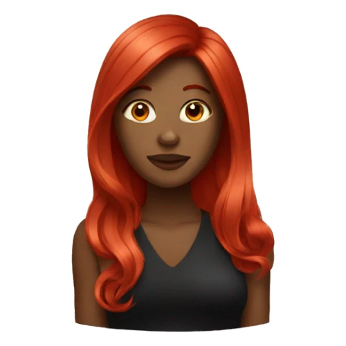 a long red haircut on a black woman sticker