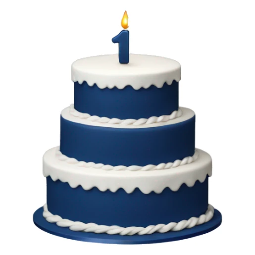 Navy Blue and white birthday cake sticker