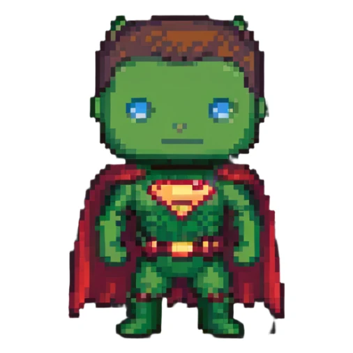 superhero funko pop style pixel art sticker