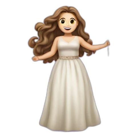 Long hair Fat girl celebrating birthday sticker