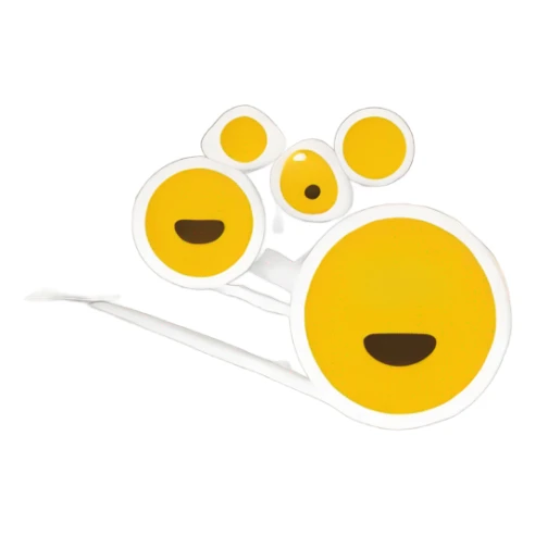 two overlapping circles in a rich yellow color (#FFD700 or similar to Paddle's brand yellow). The circles should be identical in size and overlap by about 30-40% in the center, creating a vesica piscis shape. The design should be clean and minimal with a solid fill sticker