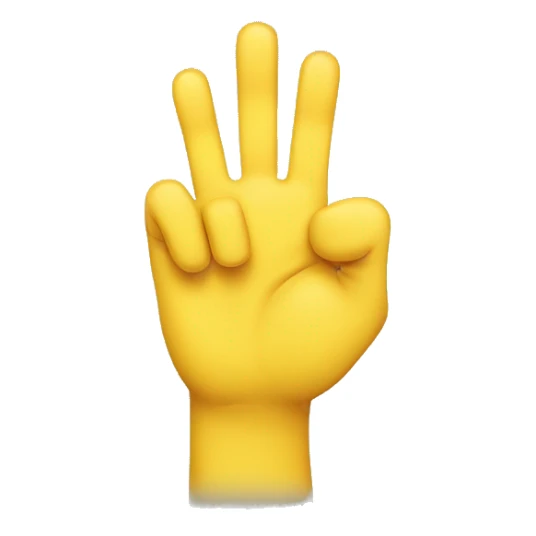 Normal Yellow hand with thumb pinky and ringer finger pointing up sticker