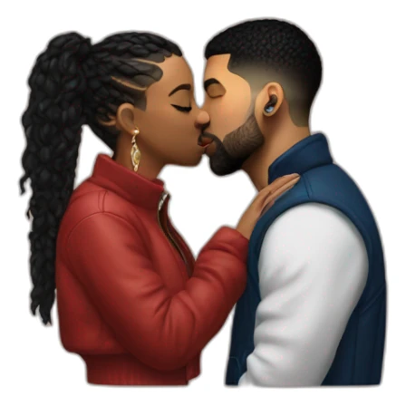 drake kissing 21 savage sticker