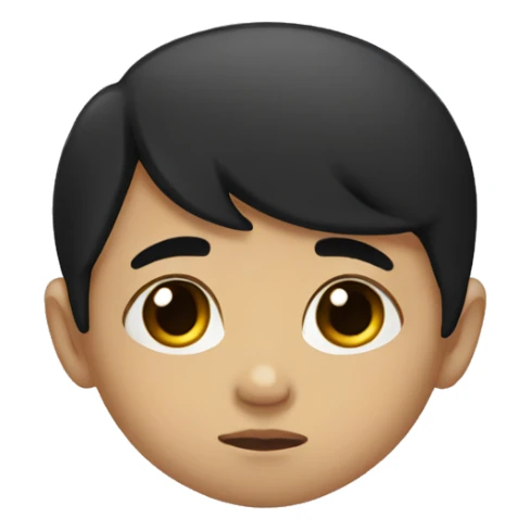 baby boy black hair sad sticker