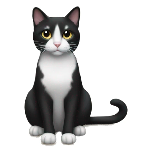 Black and white cat underneath the Christmas tree sticker