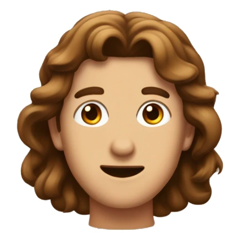 adolencente con pelo marron y ojos grandes sticker