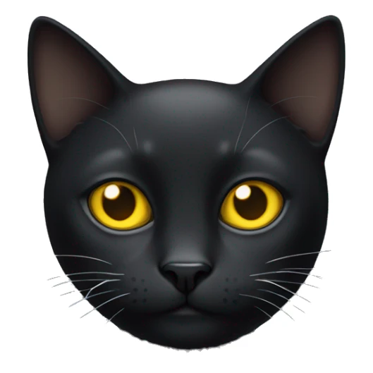 black cat with a white spot on the face and a white chest and yellow eyes sticker