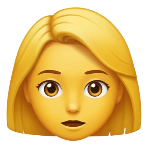 una cara amarilla mirando hacia arriba a la derecha mientras se acaricia el pelo sticker