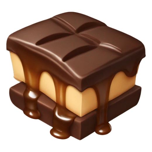 Piece of chocolate filled with caramel  sticker