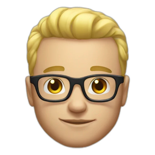 white bodybuilder glasses developper straight hair short sticker