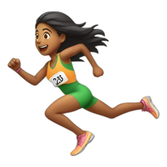 A indian girl running in relay sticker