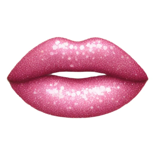Kissing face with pink glitter heart sticker