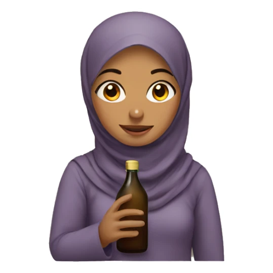 Muslim woman with a bottle sticker