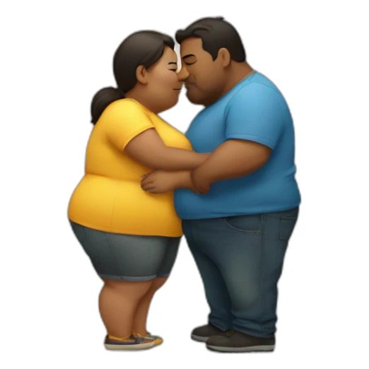 overweight couple kissing sticker