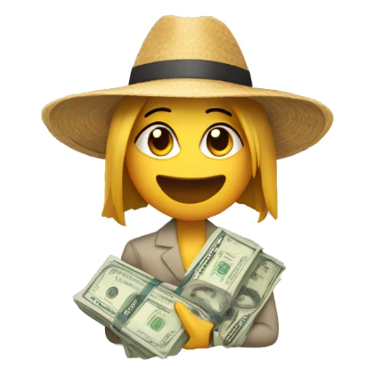 CHICA CON SOMBREO DE CUEMPLEAÑO Y OJOS DE DINERO sticker