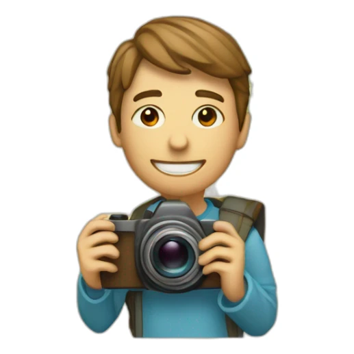 sketchy person with a camera against the background of a world map sticker