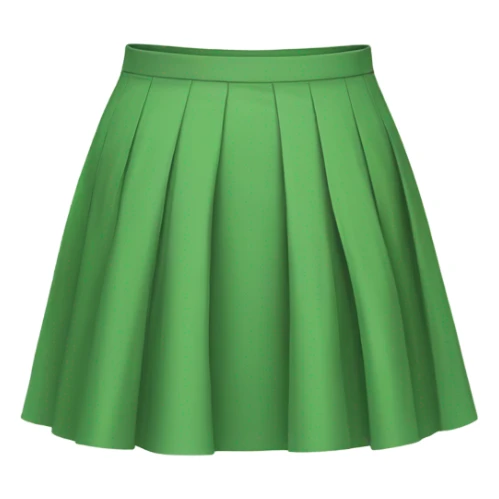 Realistic A-line high waisted green pleated skirt, isolated sticker