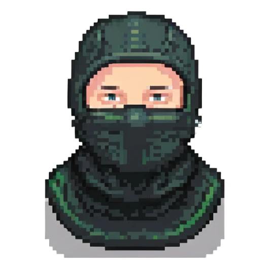 man in black balaclava with no eyes and mouth  sticker