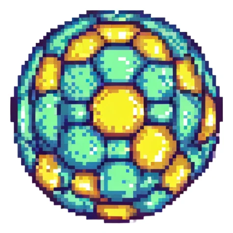 Quaffle ball from Harry Potter's Quidditch in pixel art style sticker