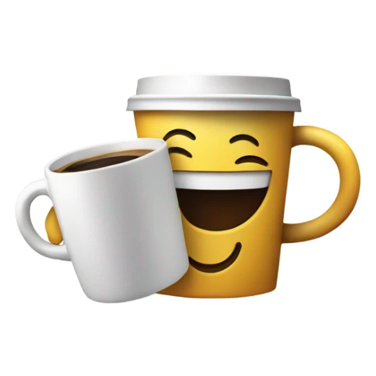 smiley face with coffee in one hand and a book in  sticker