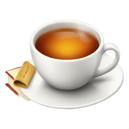 Cup of tea and book sticker