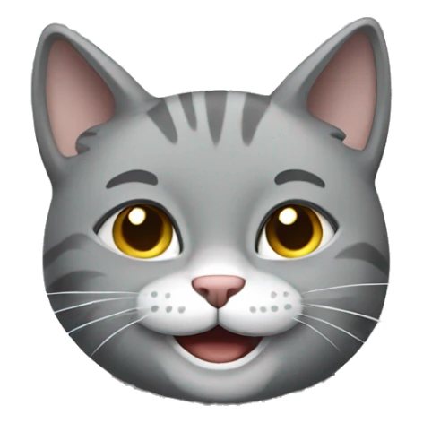 Grey cat smiling sticker