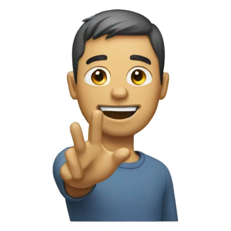 waving man with skinfade haircut sticker