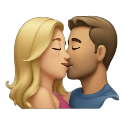 Man kissing woman sticker