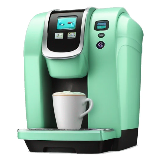 Realistic mint green keurig coffee machine sticker