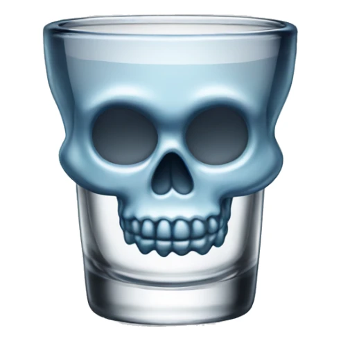 a shot glass made of cristal shaped like a skull sticker