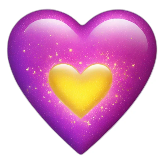 pink-and-purple-heart-with-yellow-sparkles sticker