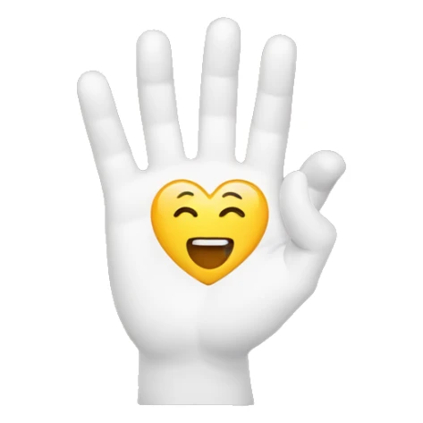 face smile and heart hand sigh sticker