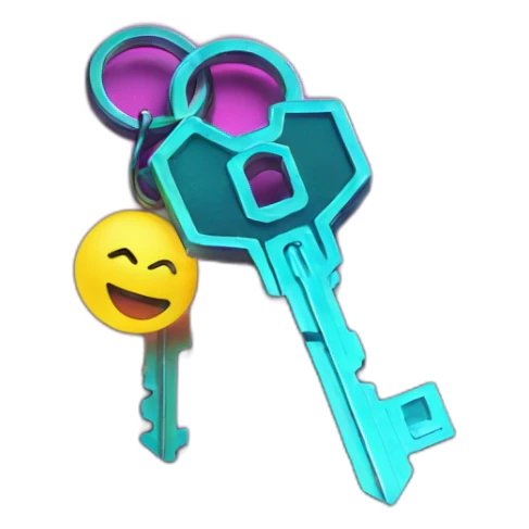 Key in a cyberpunk environment with neon lighting. sticker