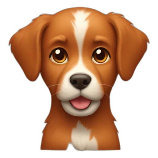 A brown furry dog and a full red cat sitting sticker