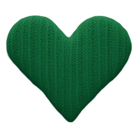 Knitted pattern in the shape of a heart and color is dark green sticker